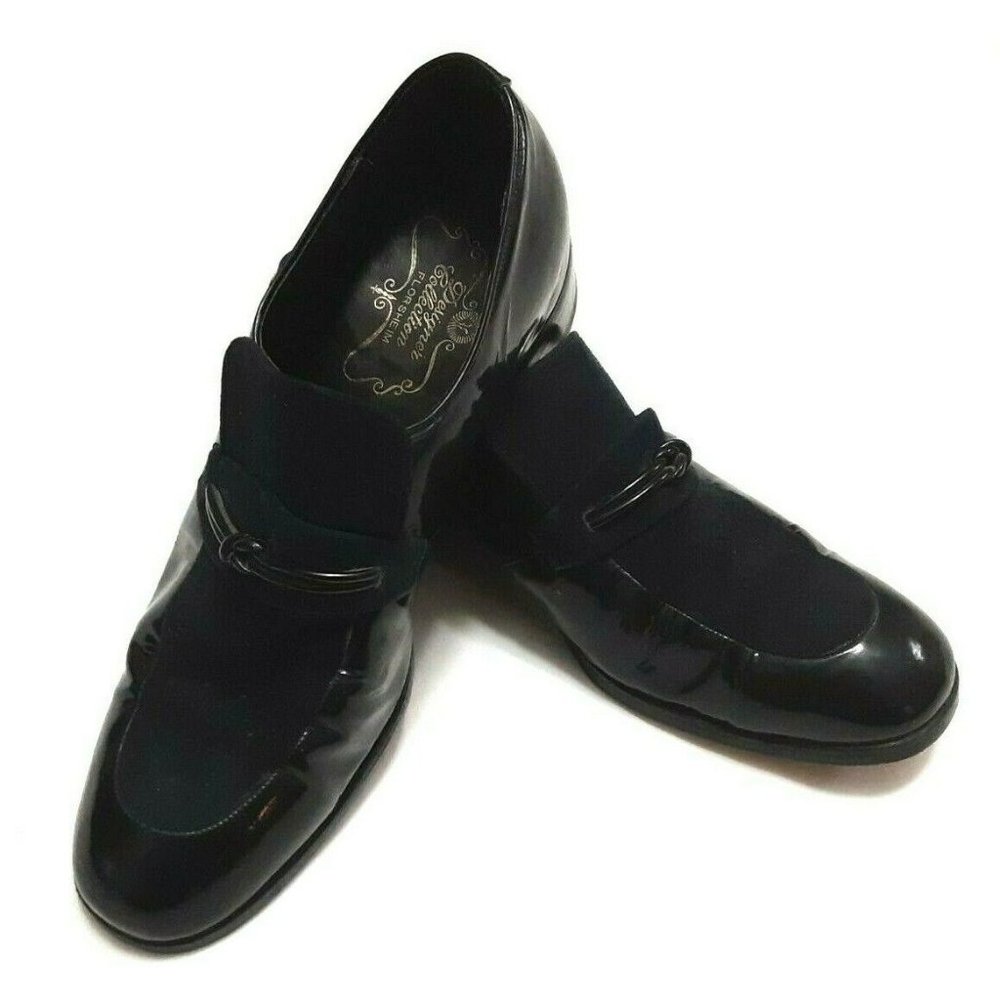 Vintage Florsheim Men's Loafers Black Suede 8.5D